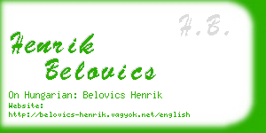 henrik belovics business card